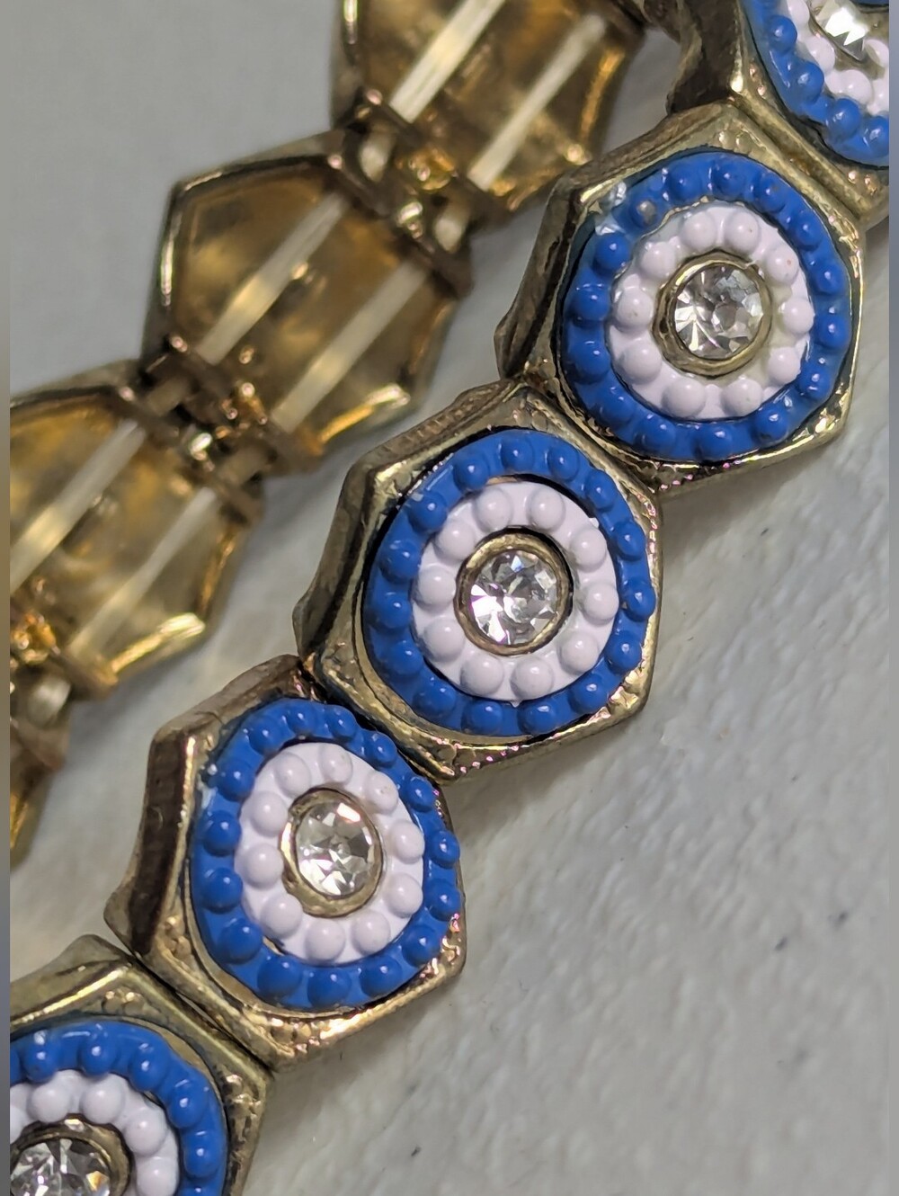 🔹(3for$20)🔹Vintage Gold-Tone Hexagon Link Bracelet